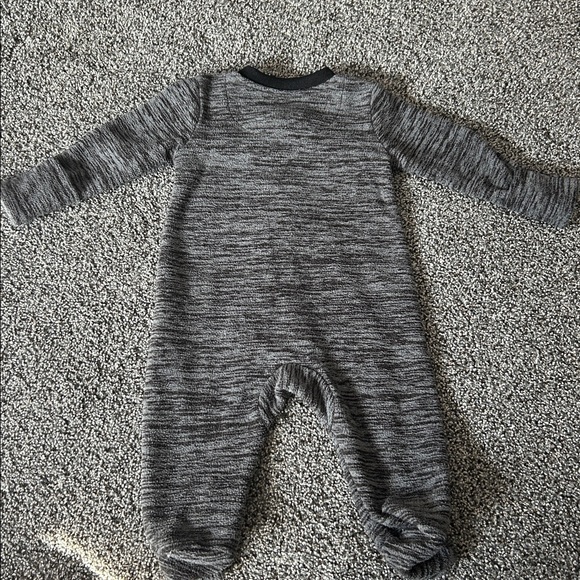 Nike Heather Gray Baby Onesie with Neon Green Swoosh - Picture 4 of 6